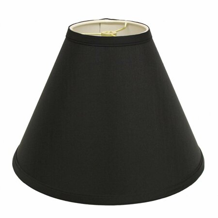 HOMEROOTS 15 in. Jet Black Deep Cone Slanted No Shantung Lampshade 469908